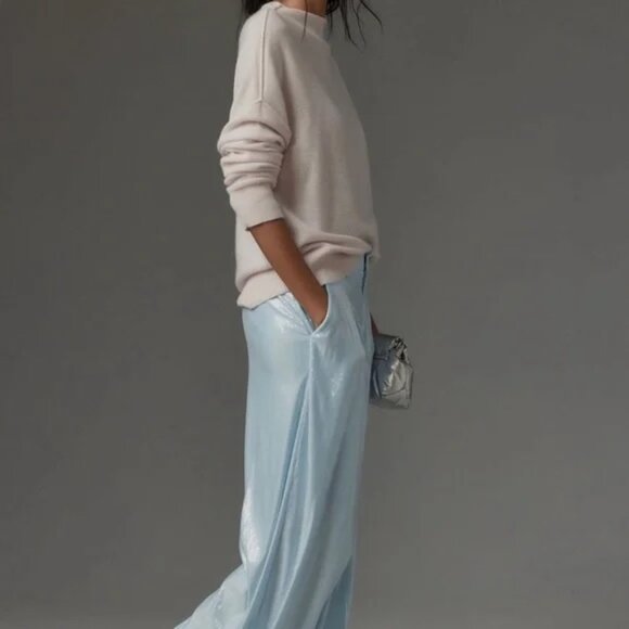 The Avery Pleated Wide-Leg Trousers by Maeve: Sequin Edition. NWT. MRSP $178 - Picture 4 of 9